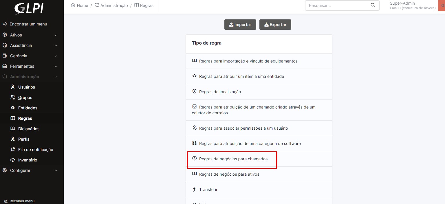 Regras de chamado GLPI